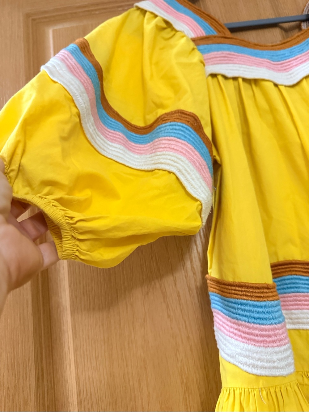 Corey Lynn Calter Yellow Dress with Multicolor Trim - Picture 2 of 7